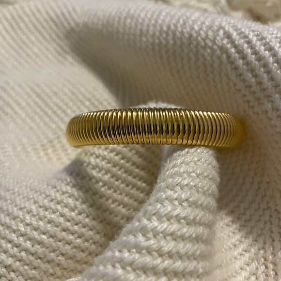 BEN AMUN Cobra Stretch Bangle Bracelet 24K Gold Plating One Size Fits Most New - Picture 1 of 12